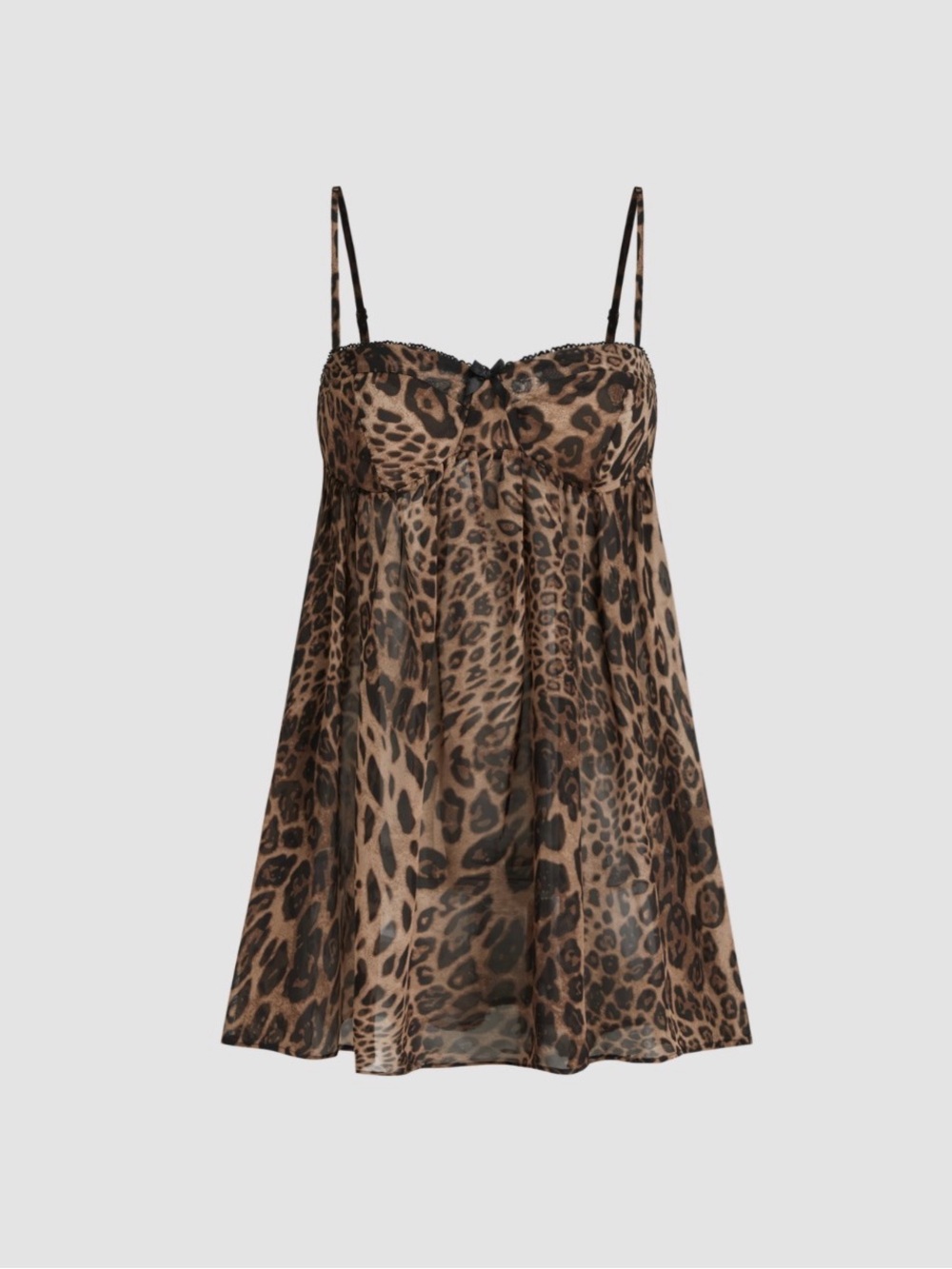 CIDER Leopard Print Babydoll Cami Top Size L NWT